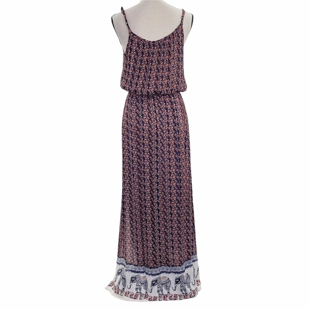 INDULGE In Style Boho Printed Crochet Maxi Dress